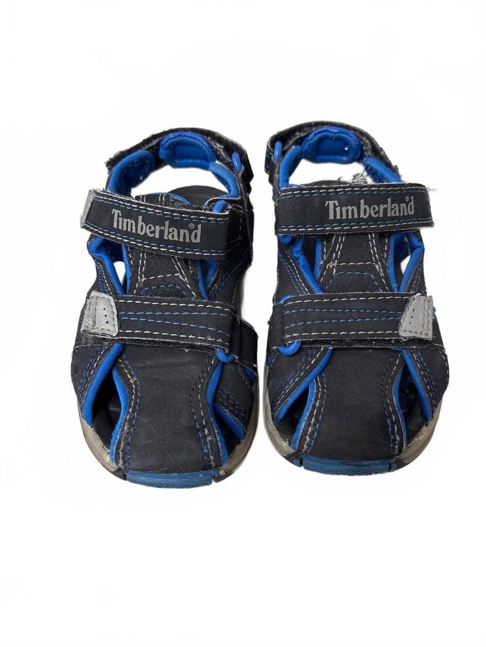 Timberland Toddler Boys Size 8 Black Blue Waterproof Hiking Sandals Closed Toe